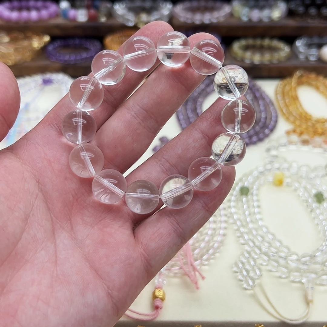 铁***儿未镶嵌水晶手链纯天然双A全净卡14m手链