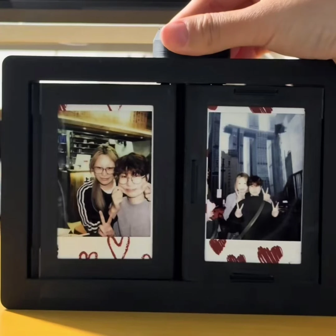 旋转拍立得相框相片翻页摆件卡套相册12卡位桌面搭配摆件送礼物