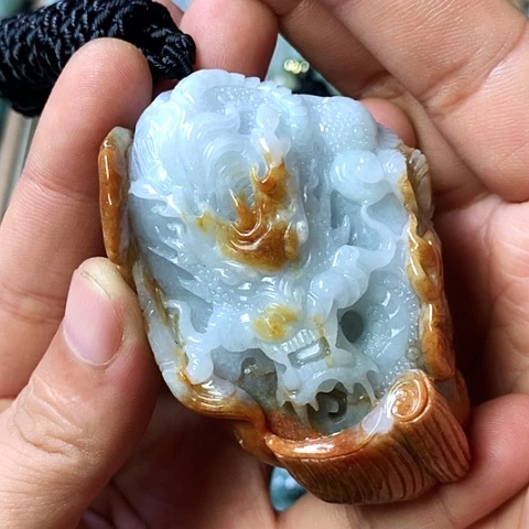 颈饰未镶嵌翡翠福豆豆珠宝翡翠颈饰