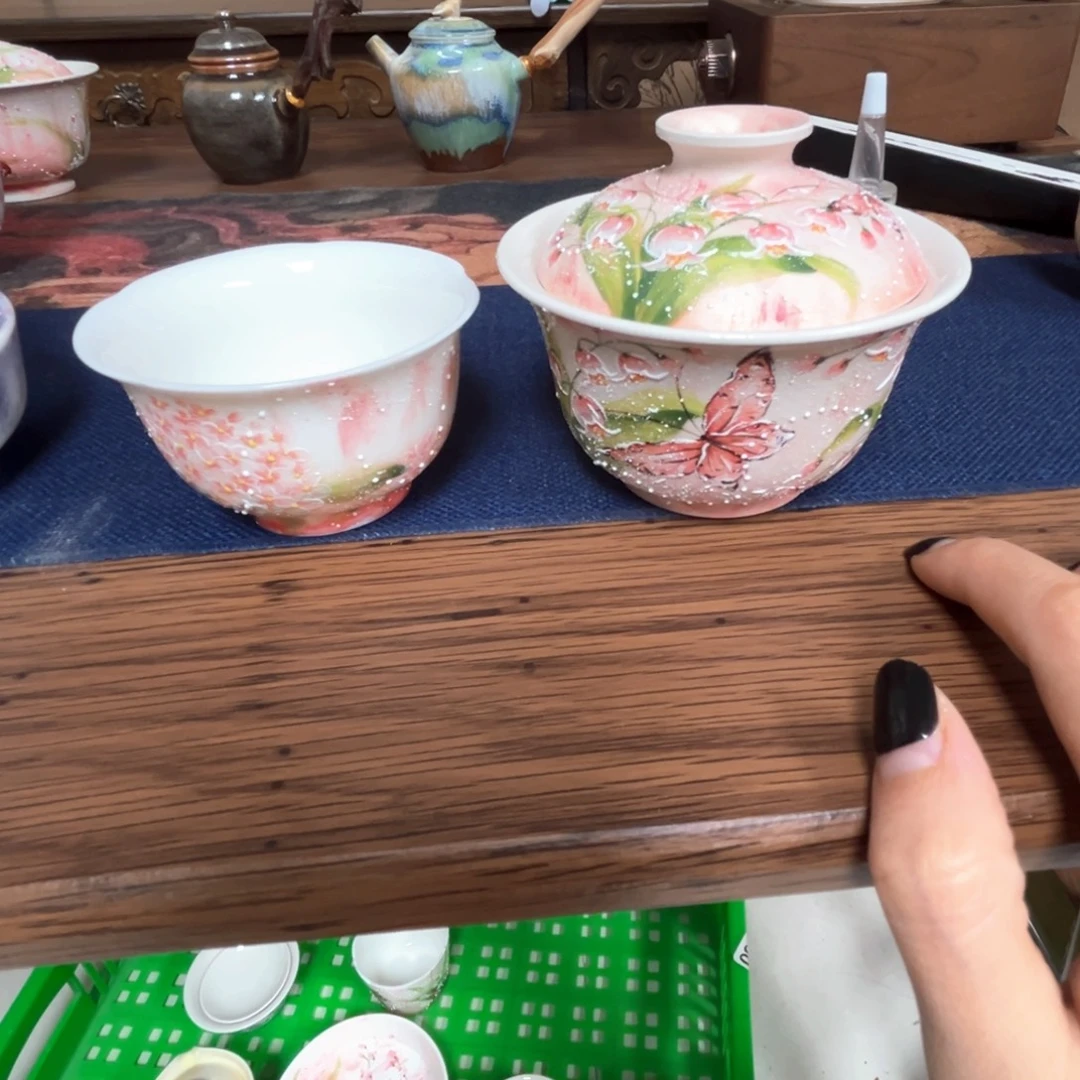 清***梅景德镇纯手工柴烧茶器