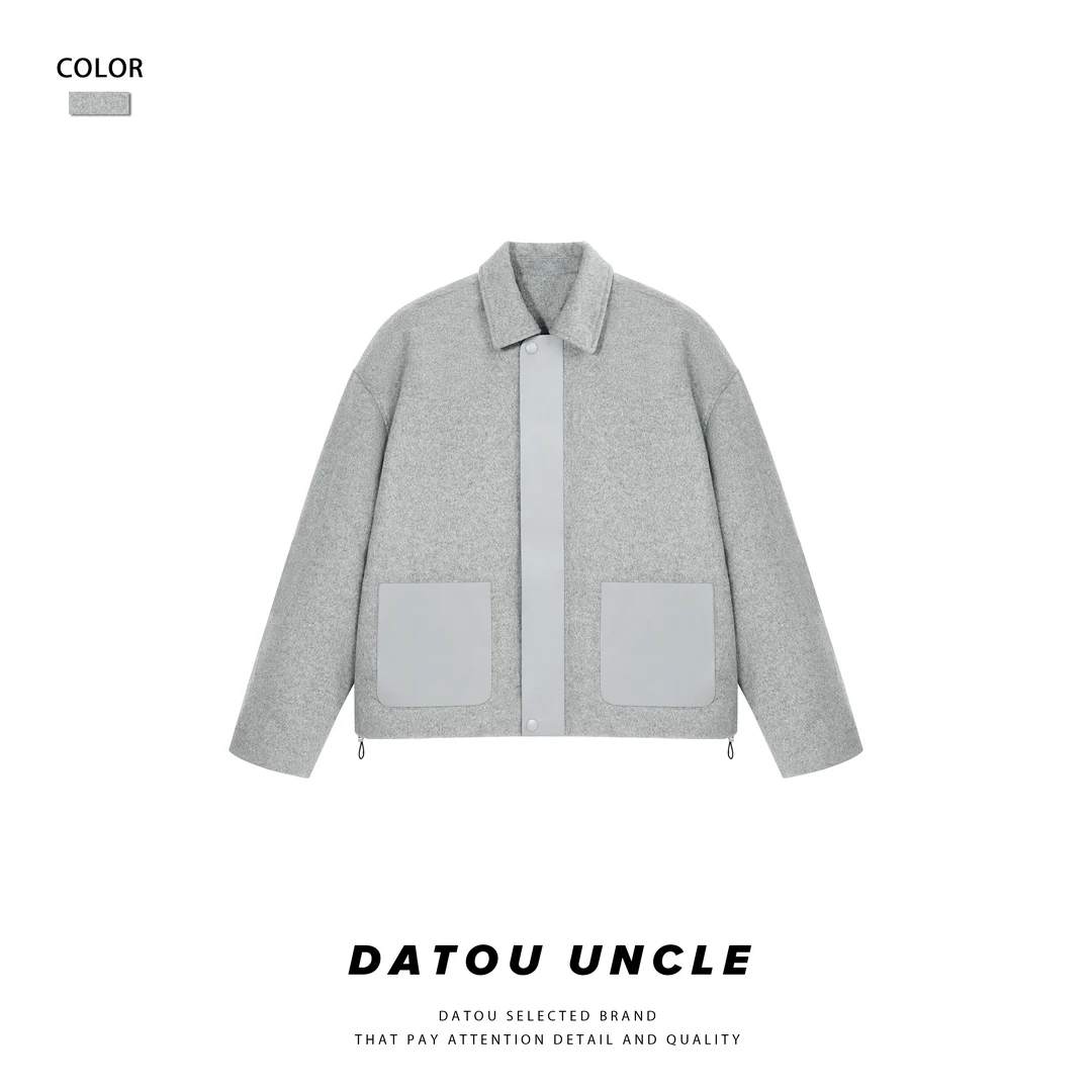 【大头叔叔 真绵羊皮&羊毛鹅绒】冬季绵羊皮油边简约羊呢鹅绒服