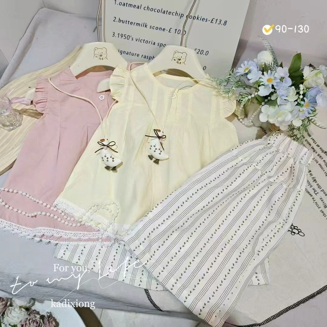 【新疆包邮】夏季新款田园风小鹅花边两件套E428