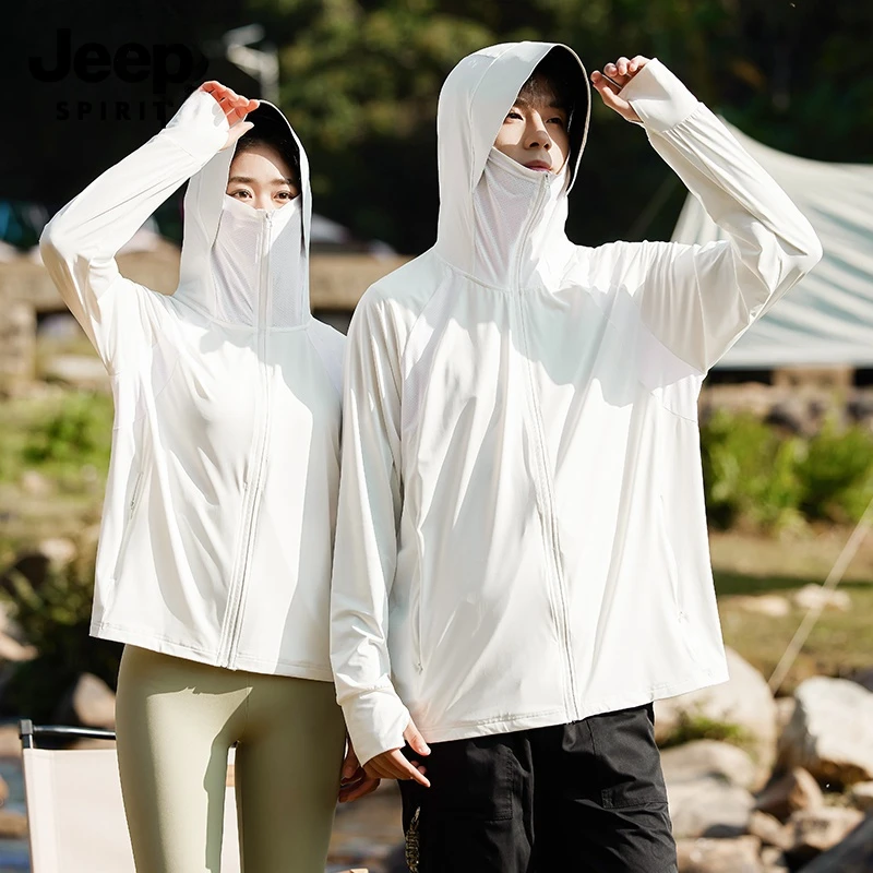 JEEP SPIRIT吉普夏季防晒衣户外运动防紫外线皮肤衣防晒服外套女