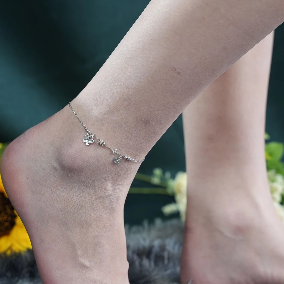 925银脚链 【时尚脚链】装饰脚链气质轻奢百搭古风精致珠珠