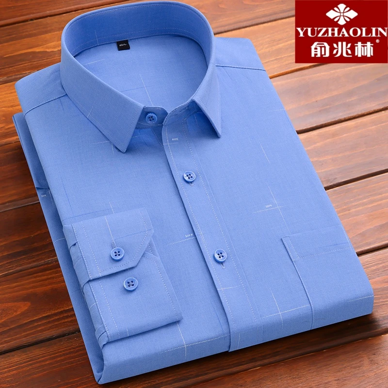 YUZHAOLIN/俞兆林俞兆林衬衫男长袖休闲中年商务职业外穿爆款衬衣