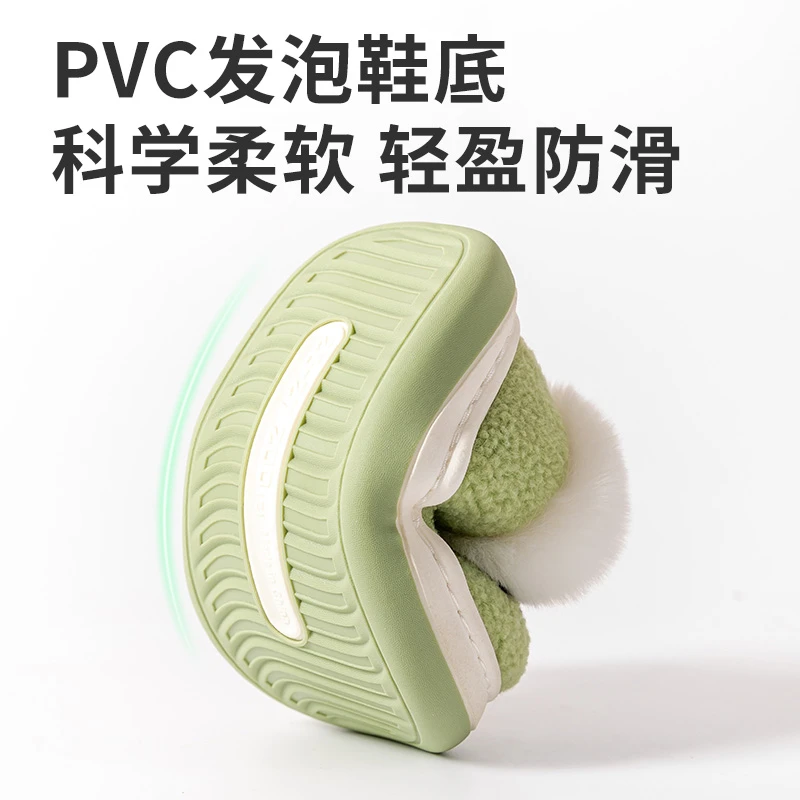 FAVMARTHA儿童棉拖鞋男童居家室内冬季棉鞋包跟防滑女孩毛毛拖鞋