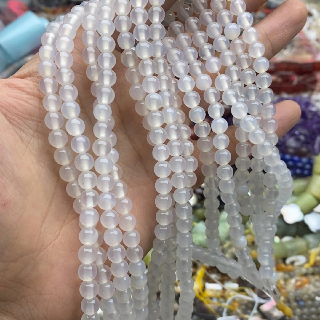玛瑙/玉髓未镶嵌珠宝半成品一条天然6mm荔枝冻玛瑙