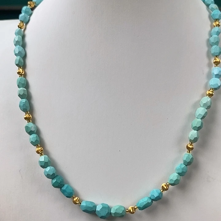 绿松石18K金镶嵌珠宝奇石