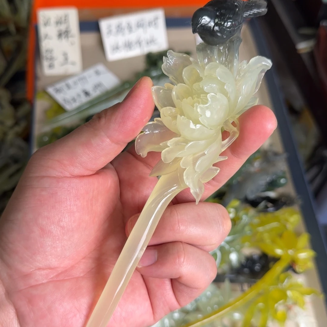 岫玉发饰未镶嵌岫玉发簪就是好看