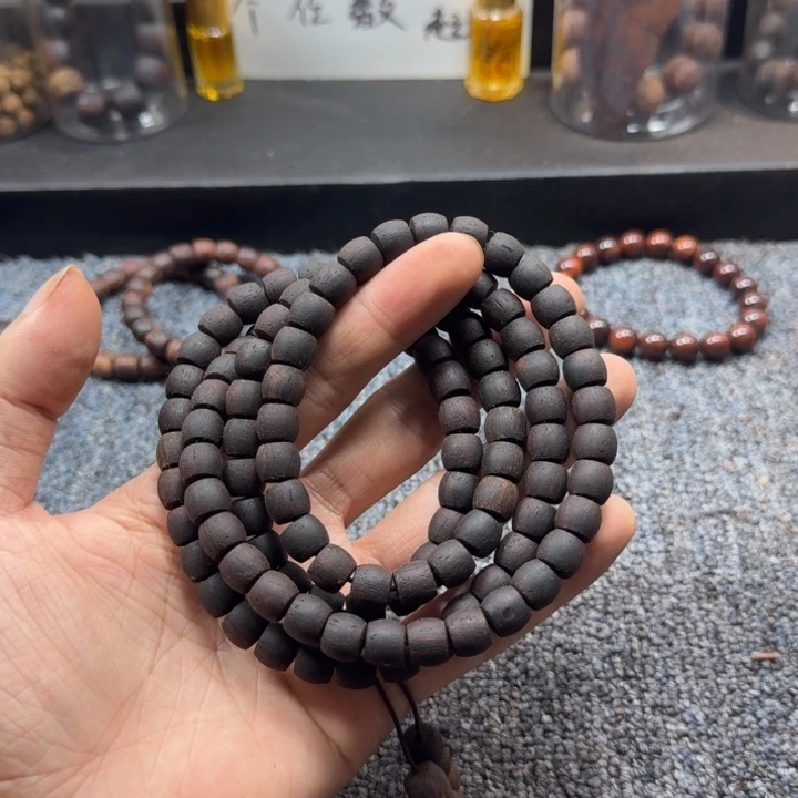 藤类紫红油8×9多圈直切鼓珠降真香