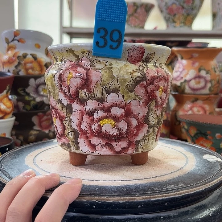 景德镇陶瓷幸运花盆