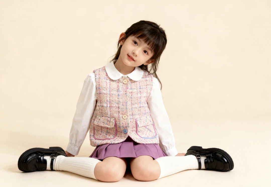 童集岛甜美可爱彩色马甲女童2025秋季上新YJ845-30827