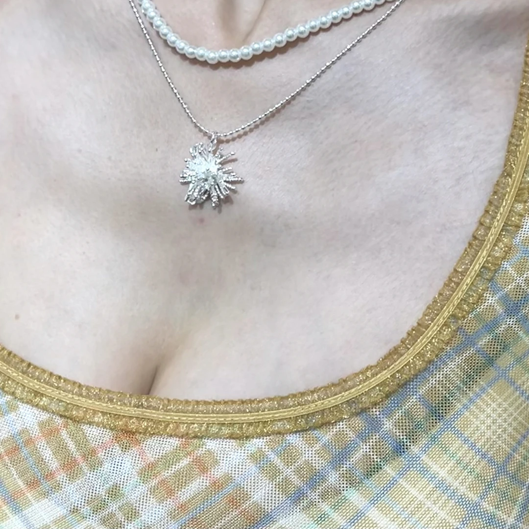 钛钢项链 甜美蒲公英以下法式女时尚叠戴项链