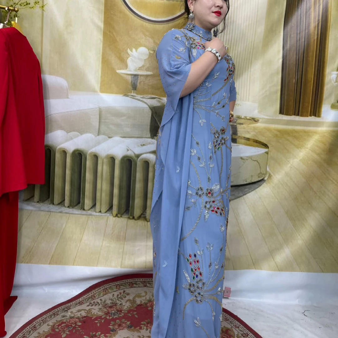 lora qikan koynak 刺绣花朵连衣裙女款长袖复古气质长裙温柔风