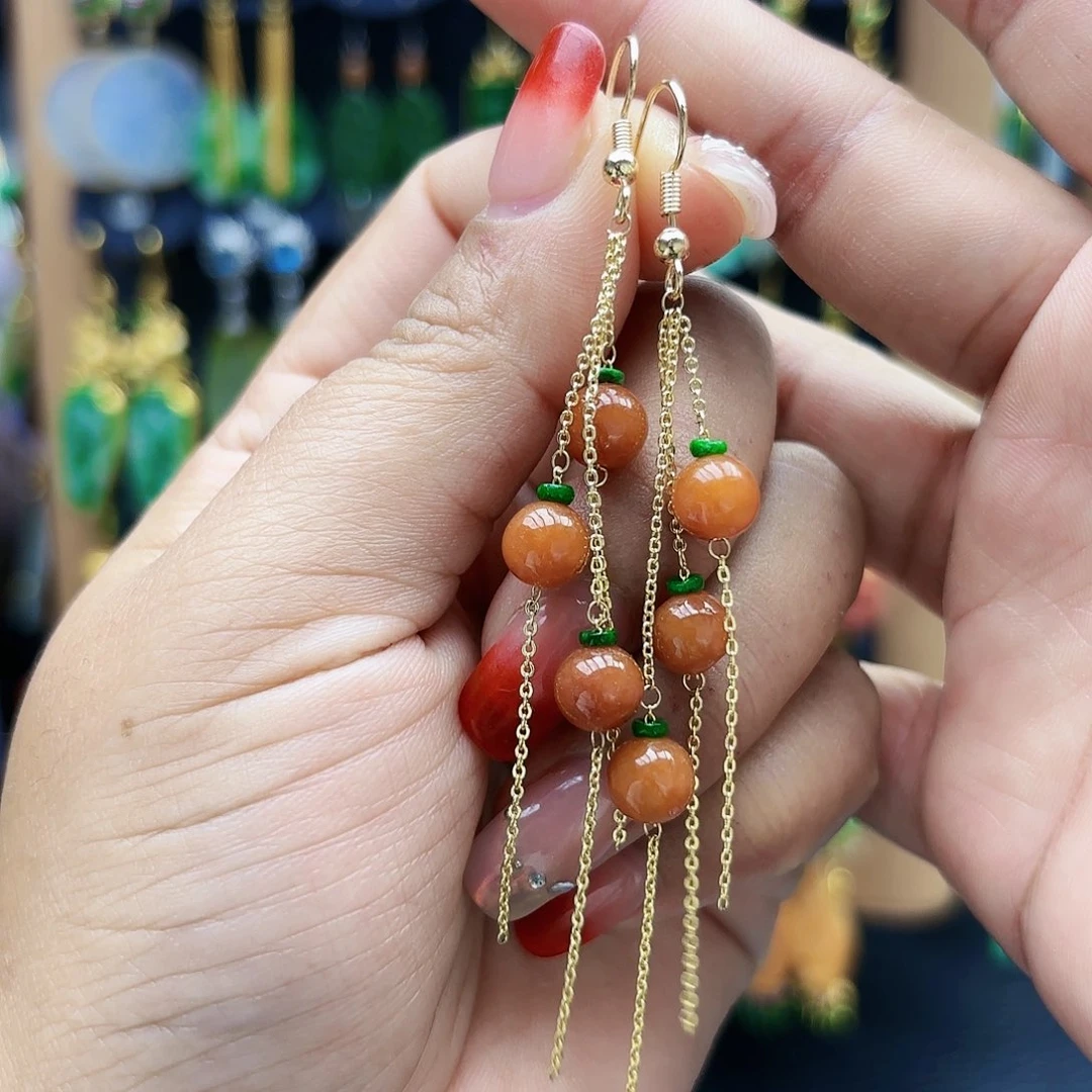 翡翠未镶嵌耳饰耳坠