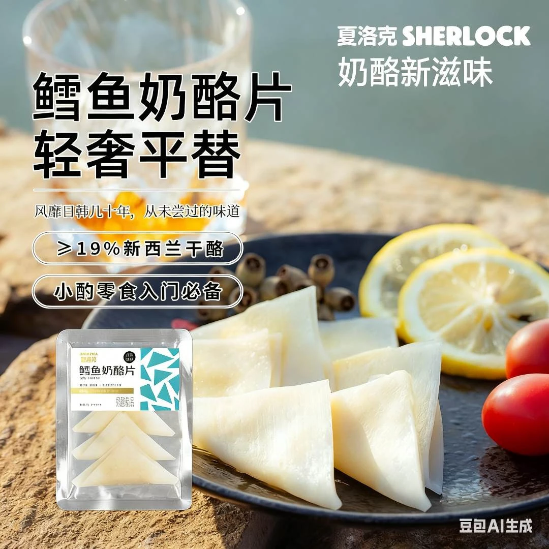 【3袋装】夏洛克鳕鱼奶酪片微醺下酒小吃几何芝士小众休闲即食零食