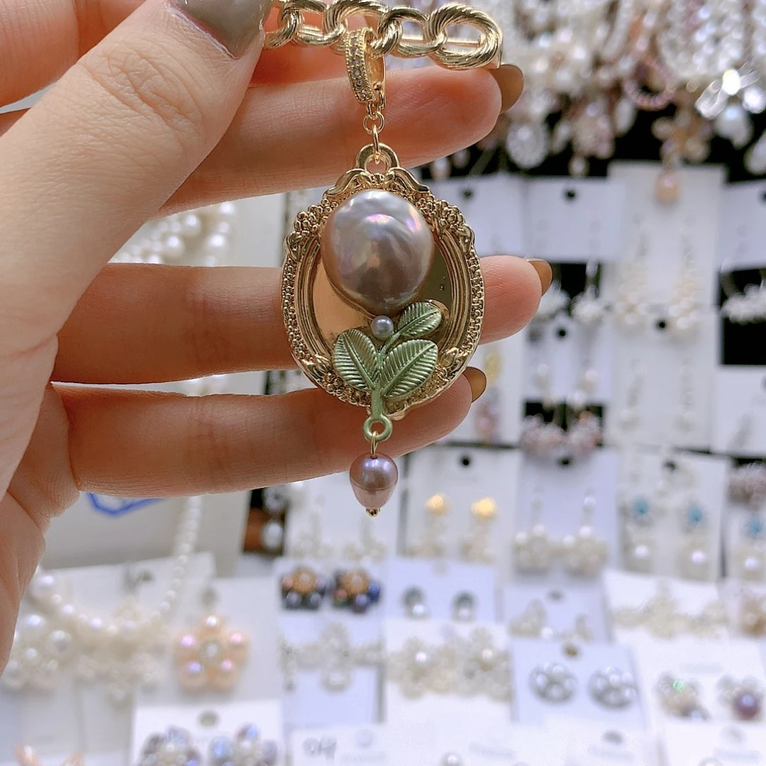 颈饰银S925镶嵌淡水珍珠