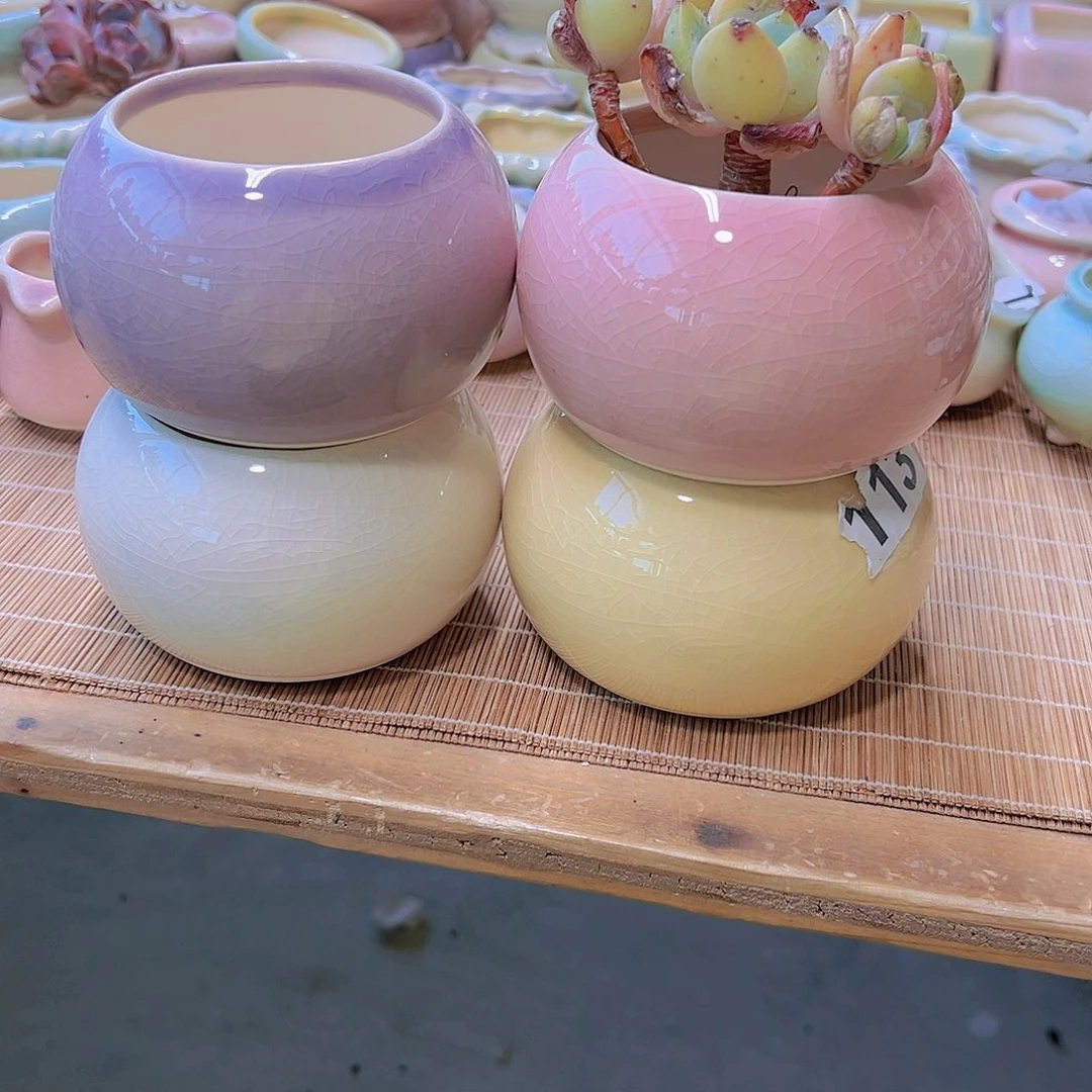 红陶陶瓷花盆当场满12包邮