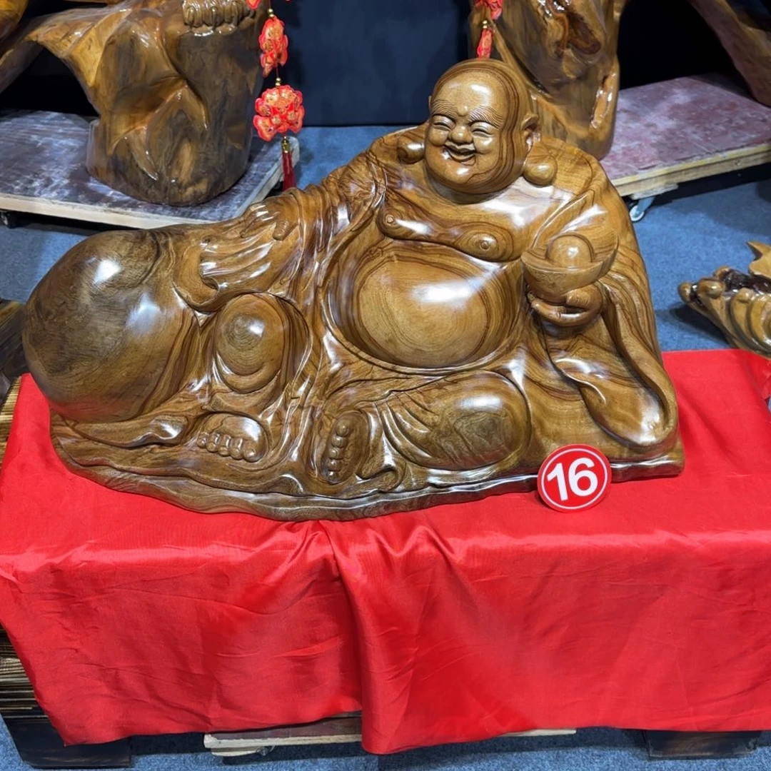 香樟木?****?弥勒佛实木摆件