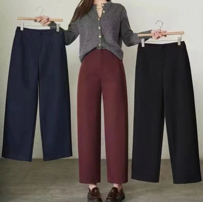 【南油玲姐】藏蓝色直筒休闲裤81856