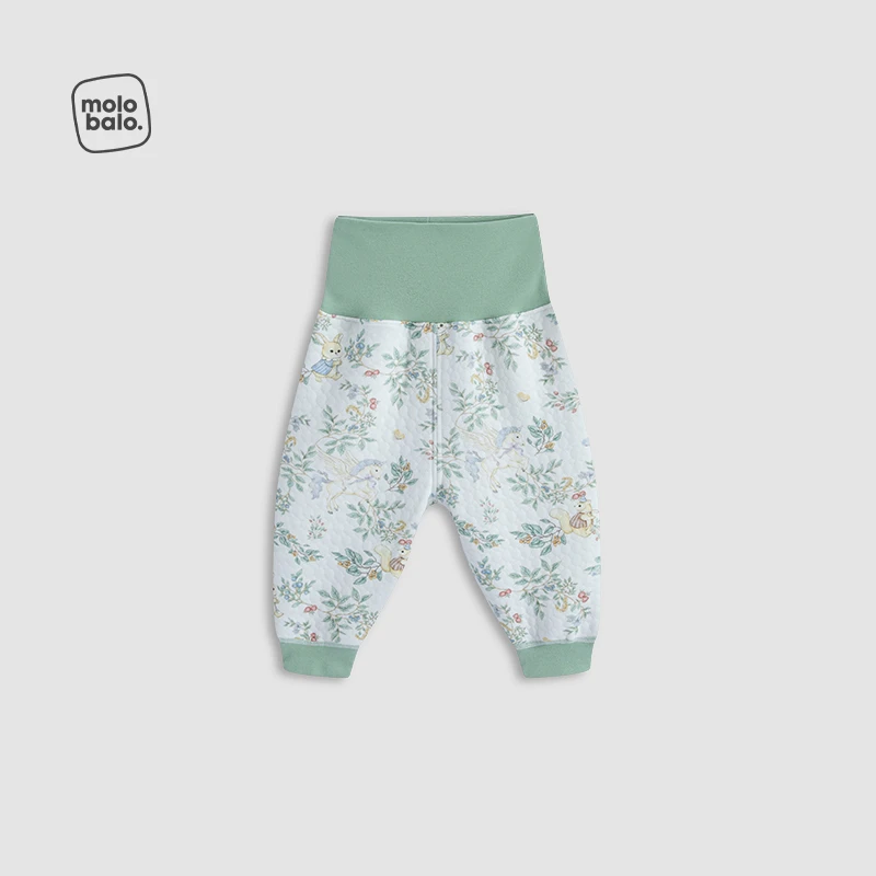 【暖芯空气层】麦拉贝拉婴儿高腰裤子护肚保暖宝宝秋冬贴身打底裤