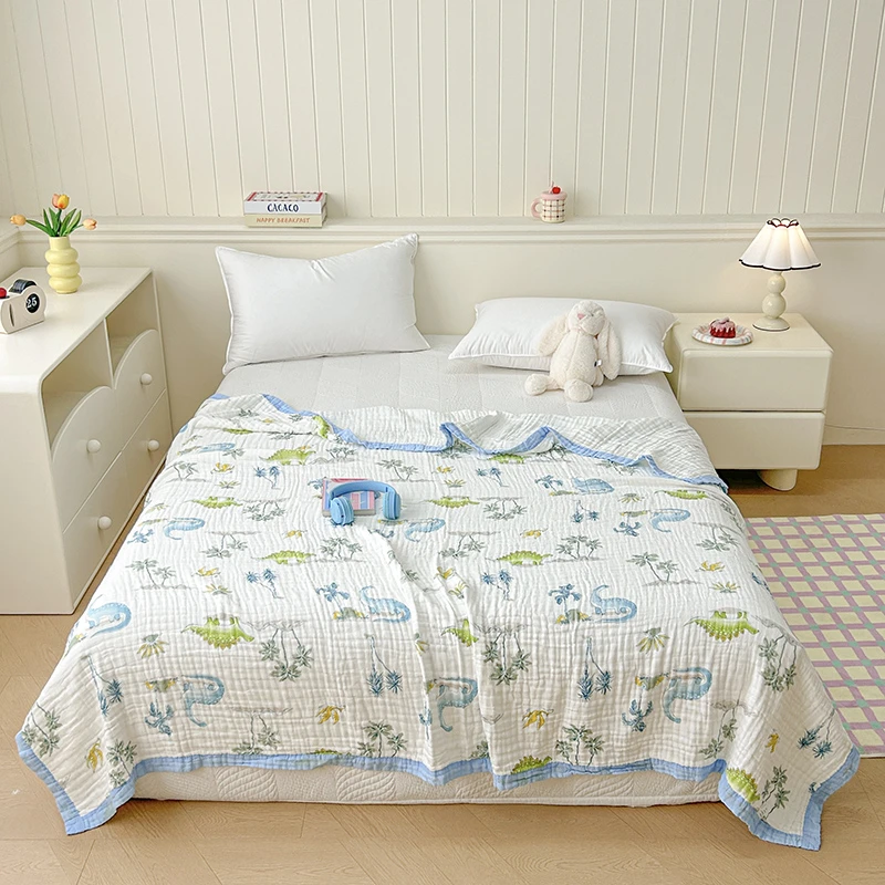 柔软舒适新款全棉六层纱布毛巾被子被芯机洗裸睡夏季空调被盖毯子