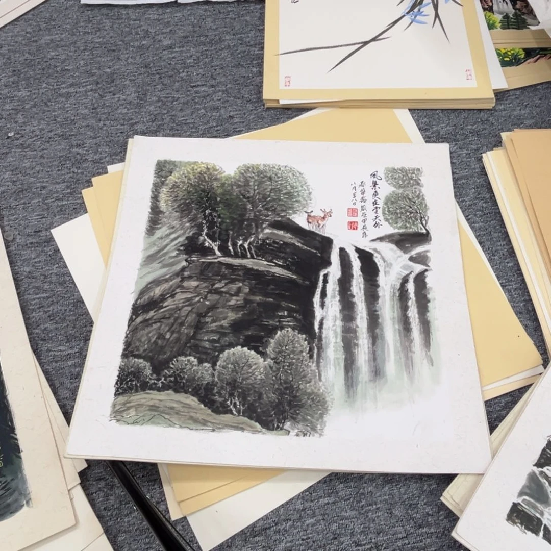 国画文*浩卡纸绘画作品