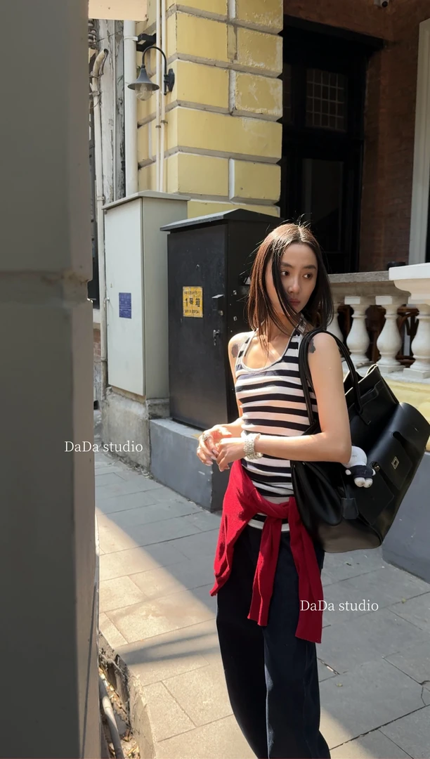 DaDa原创 时尚潮流条纹背心9266