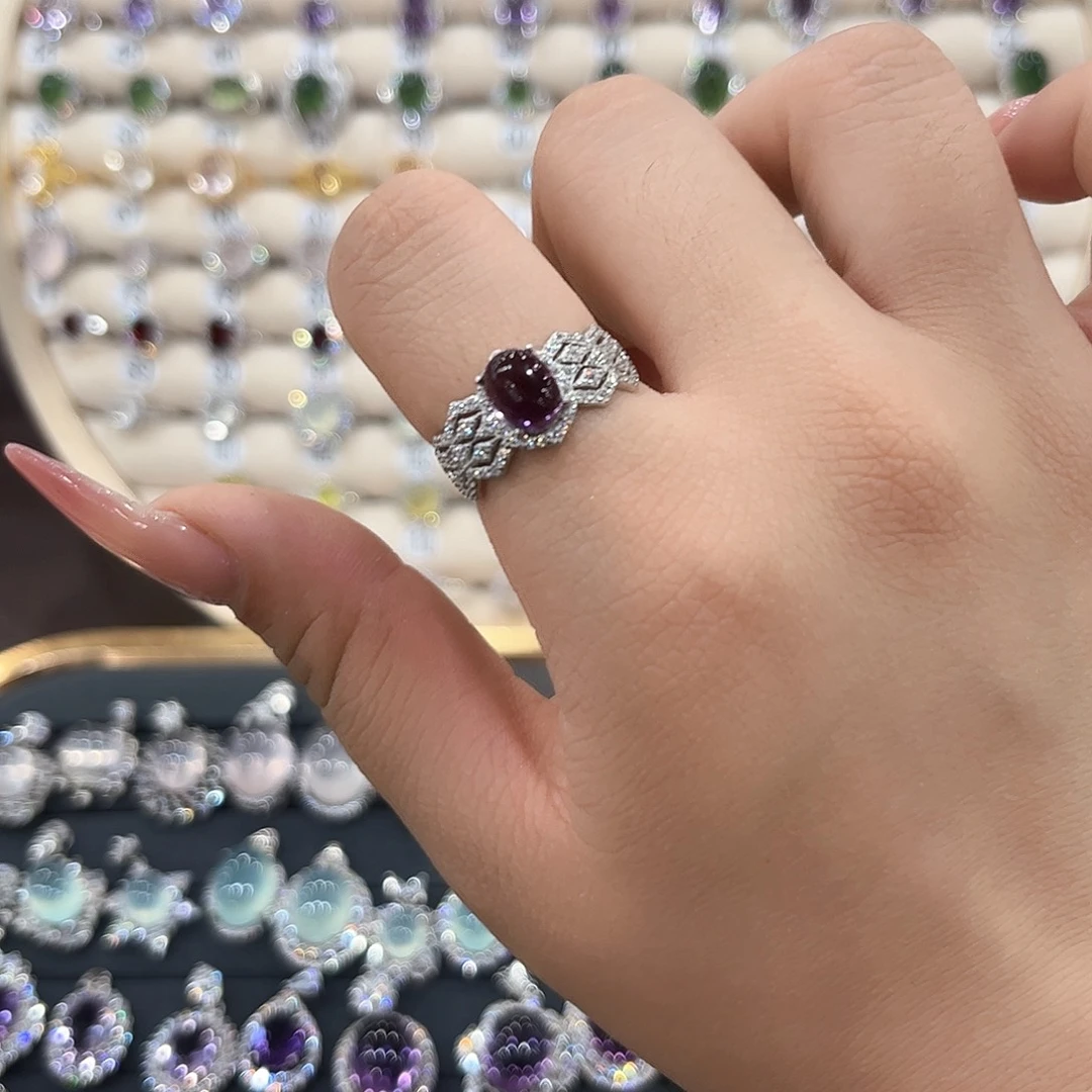 戒指银S925镶嵌紫晶