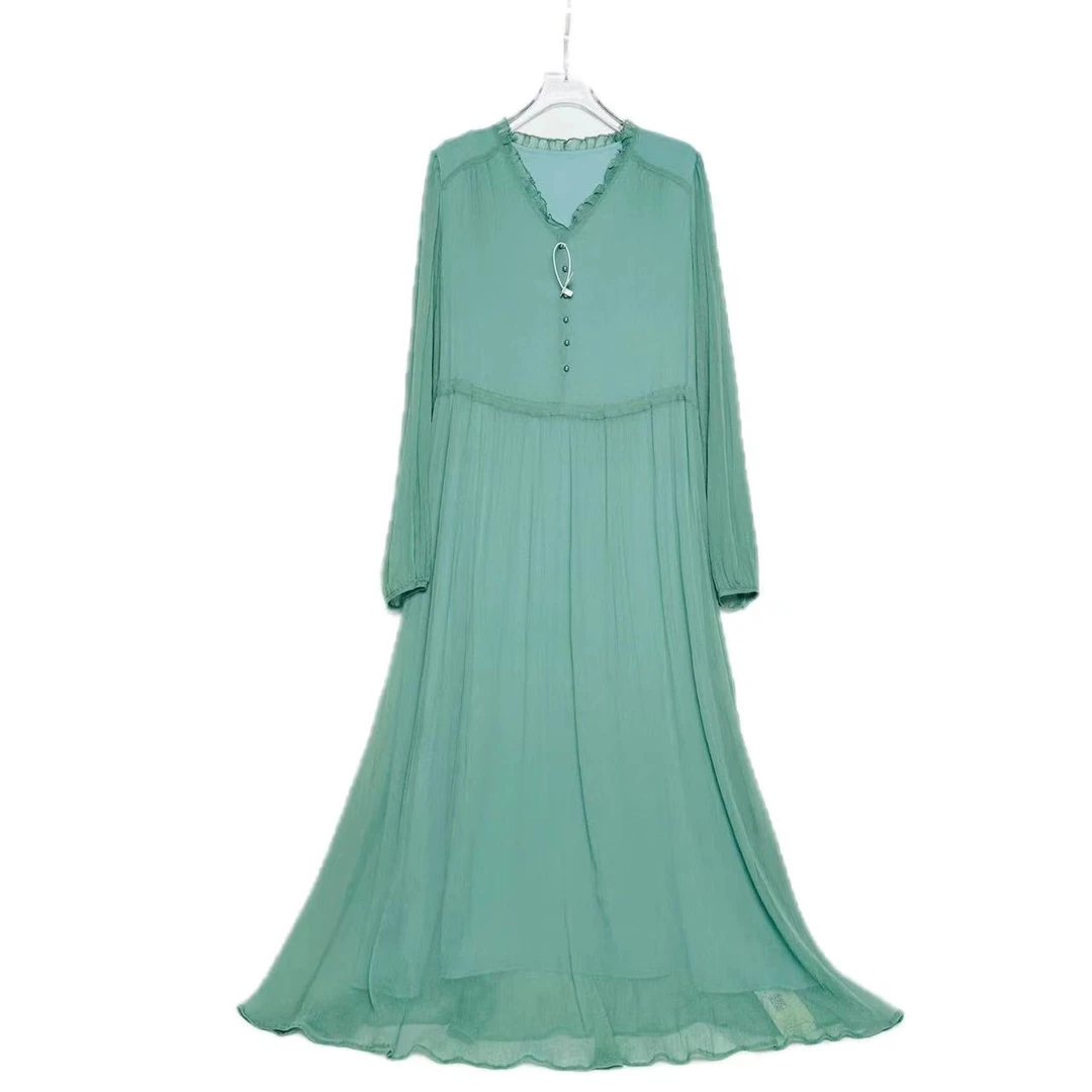 【2024-禾枫原创】重磅100桑蚕丝连衣裙Y23Q9286-10