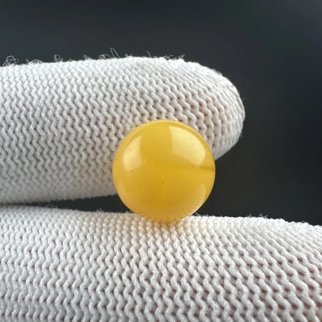 B5282天然原矿蜜蜡 瑕疵特价单珠 11.6mm支持复检