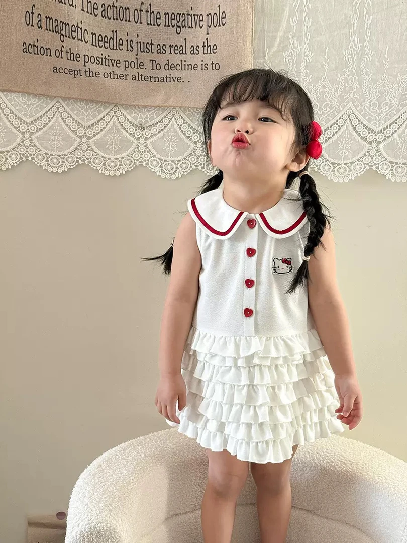 夏季女宝新款蛋糕小kitty裙子