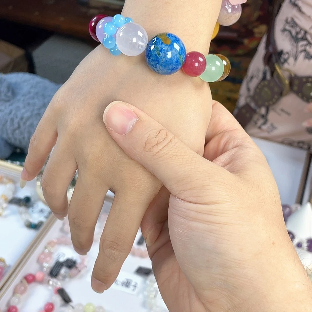 水晶手链银S925镀金镶嵌