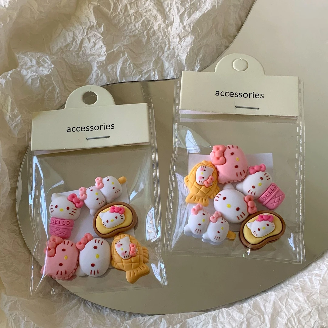 KT猫奶油胶配件hello Kitty立体无痕贴水杯贴电车贴洞洞鞋diy配件