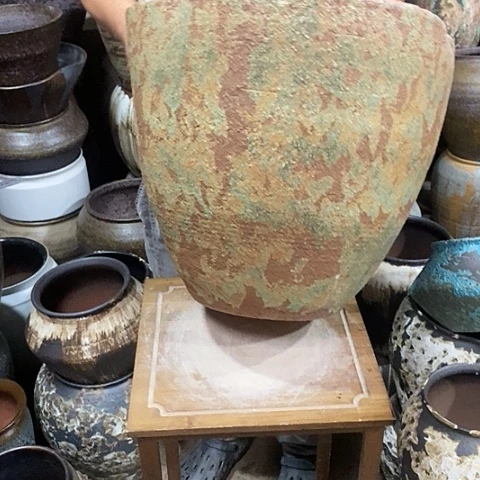 紫砂花盆口40高度35瑕疵烧裂