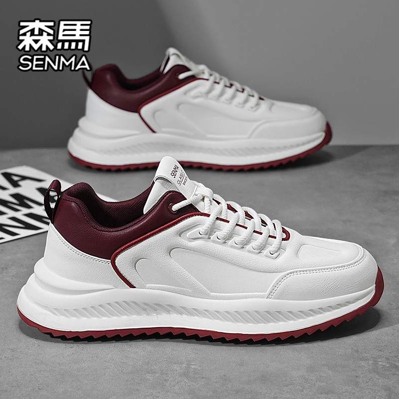 SENMA/森马男鞋秋季透气时尚百搭跑步运动休闲厚底增高小白老爹鞋
