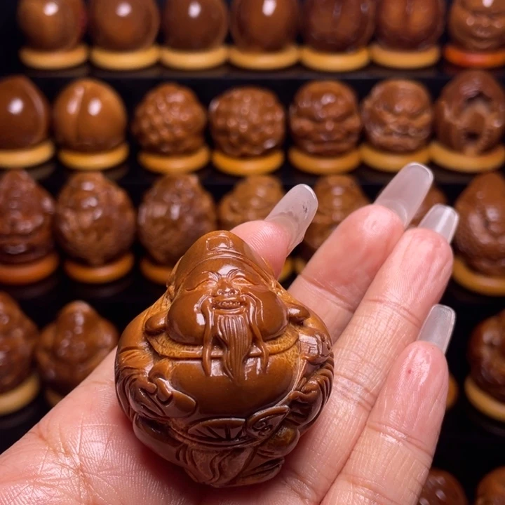 橄榄核把件富*6橄榄雕刻