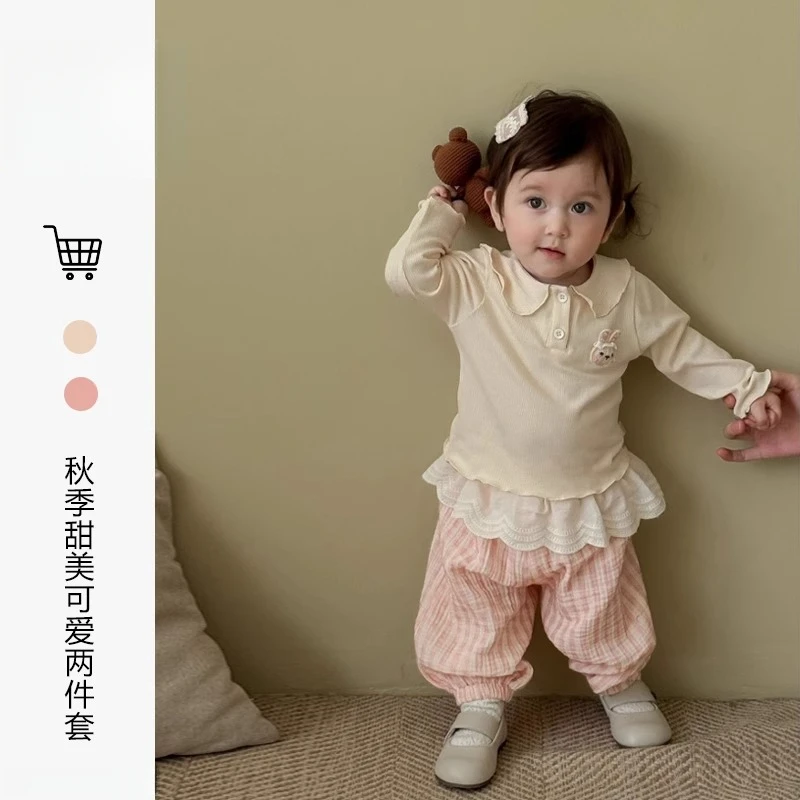 女童套装2025新款春装洋气上衣裤子宝宝秋季衣服甜美卫衣卫裤秋装