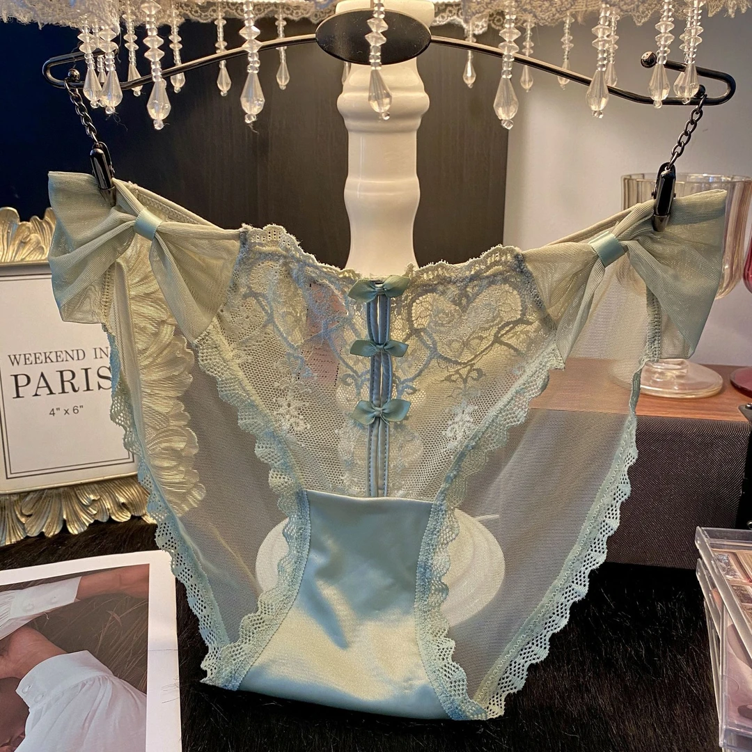 低腰镂空新中式蝴蝶结少女风蕾丝内裤法式性感无痕