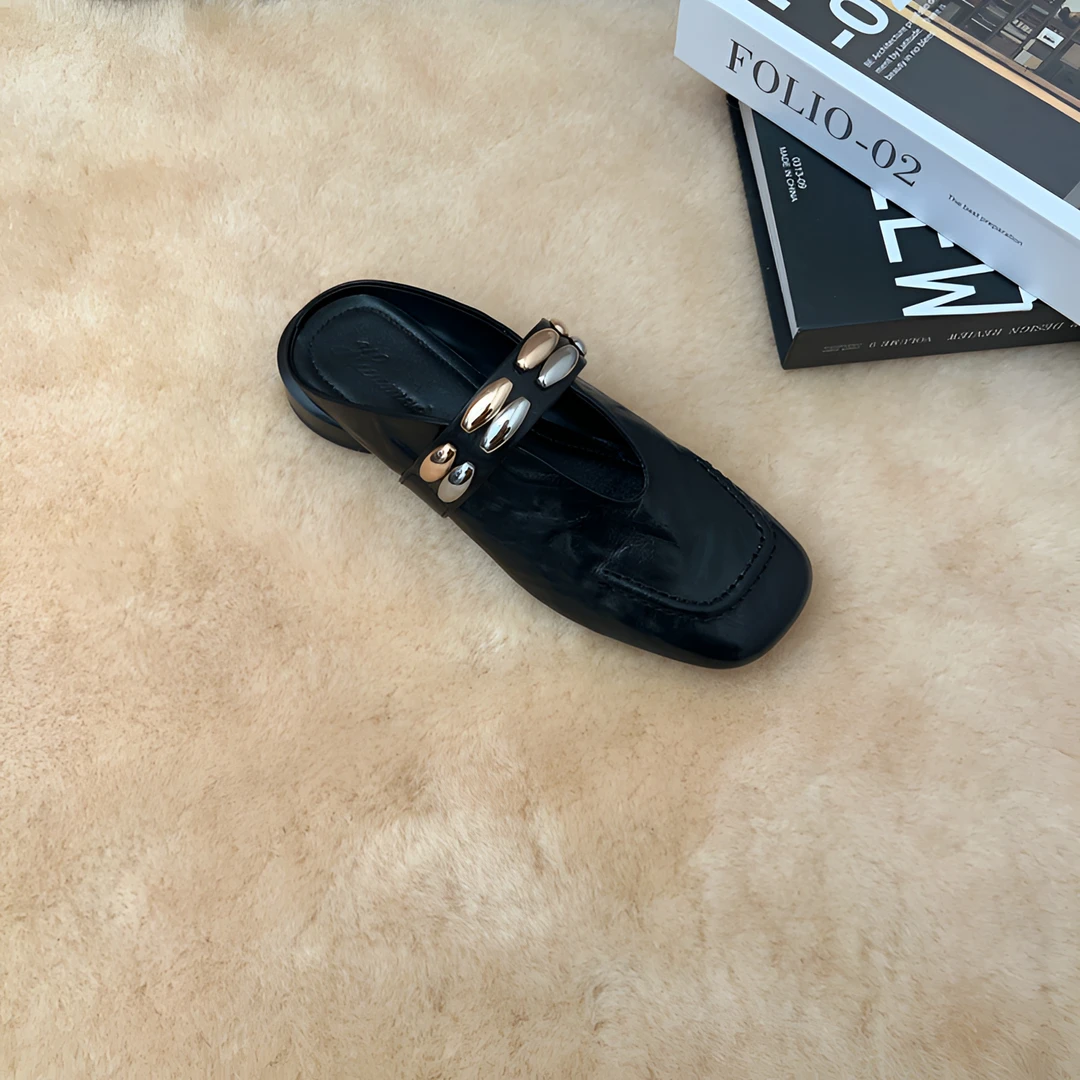 春夏羊皮软底软面优雅气质半拖鞋舒适纯手工百搭时尚休闲