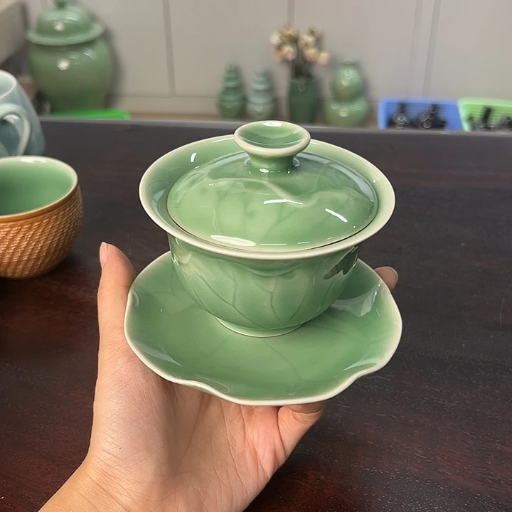 龙泉云间青瓷小米茶器