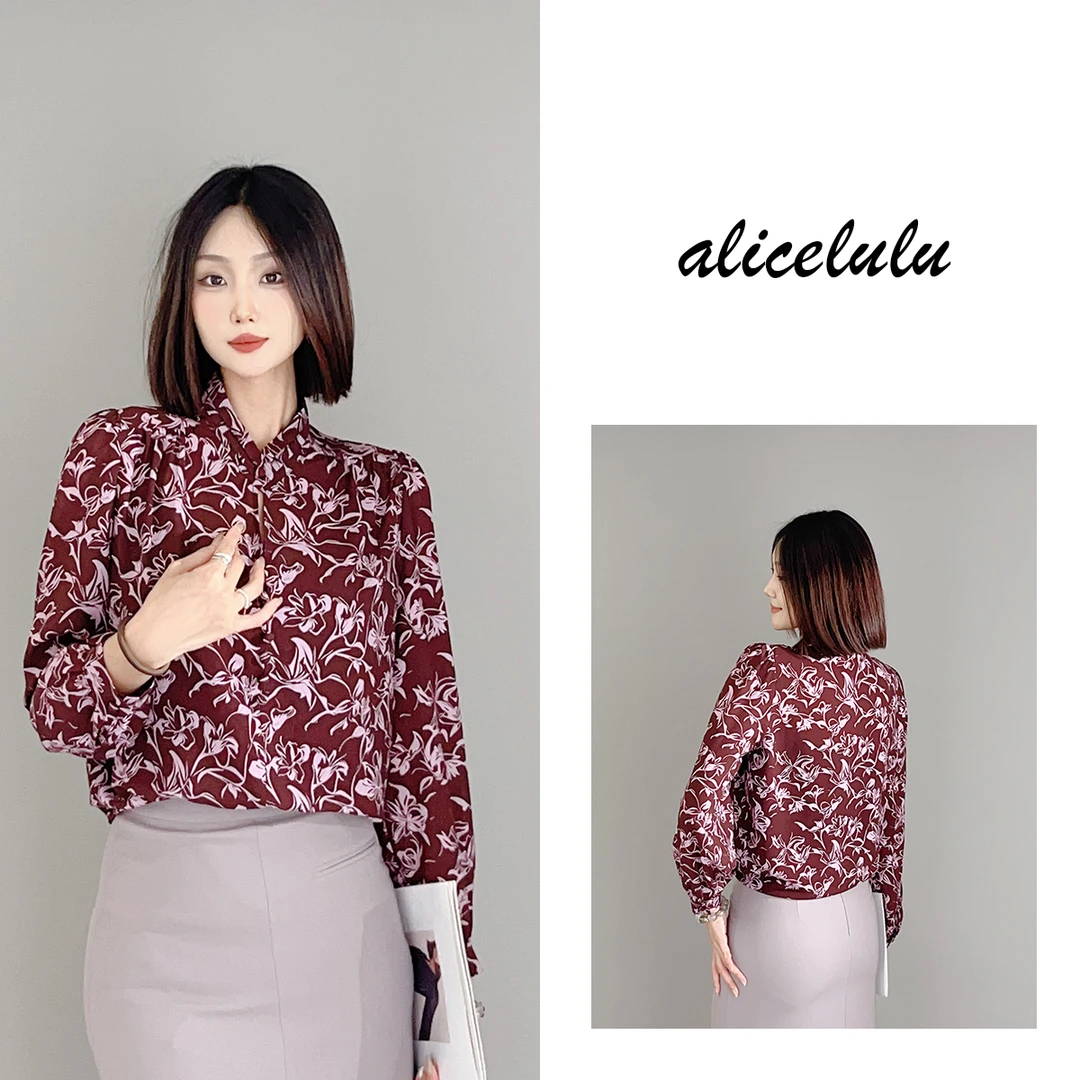 5alicelulu “花之舞”衬衫 轻柔浪漫 优雅通勤 S2140017W
