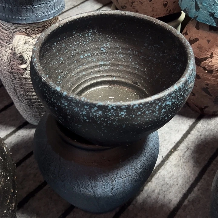 粗陶盆默认打孔高11口19