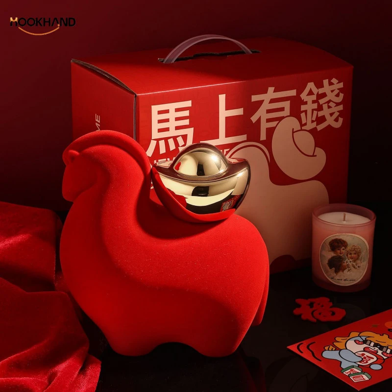 马上有钱生肖摆件客厅吉祥物装饰品本命年过年马年新年礼物