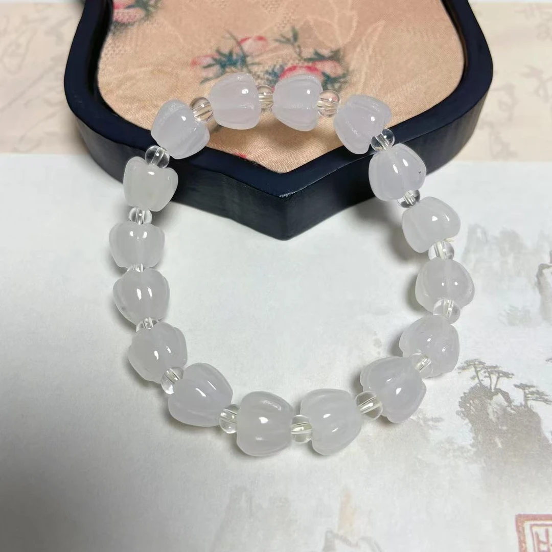 天然金丝玉南瓜珠手串男女同款精致手串时尚精品手串