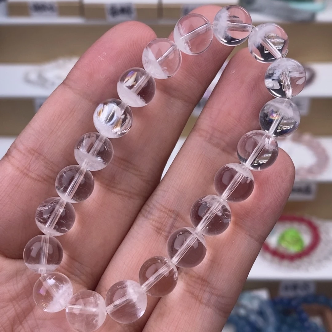 未镶嵌手串水晶七彩白幽灵10mm+