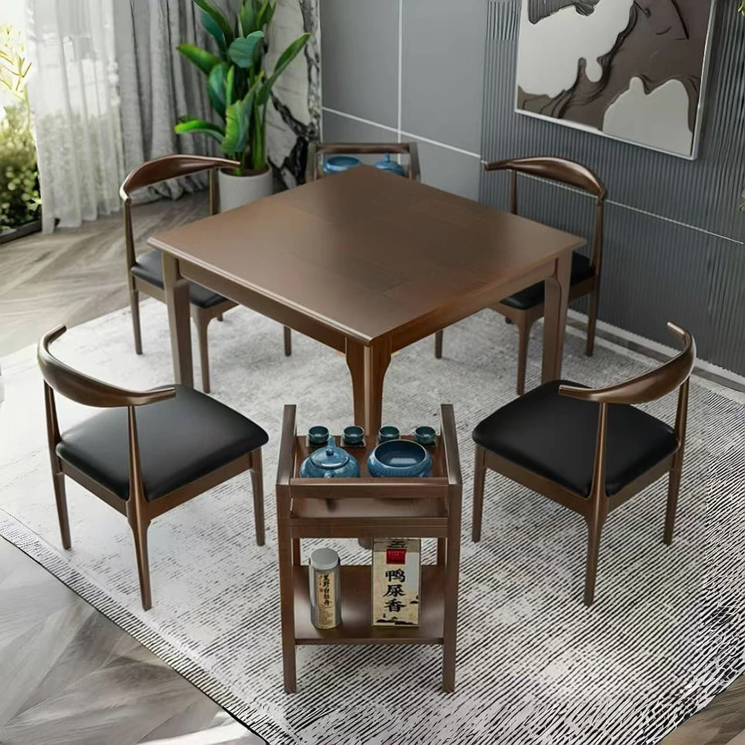 纯实木八仙桌餐桌组合家用轻奢款新中式正方形吃饭桌简约2025新款