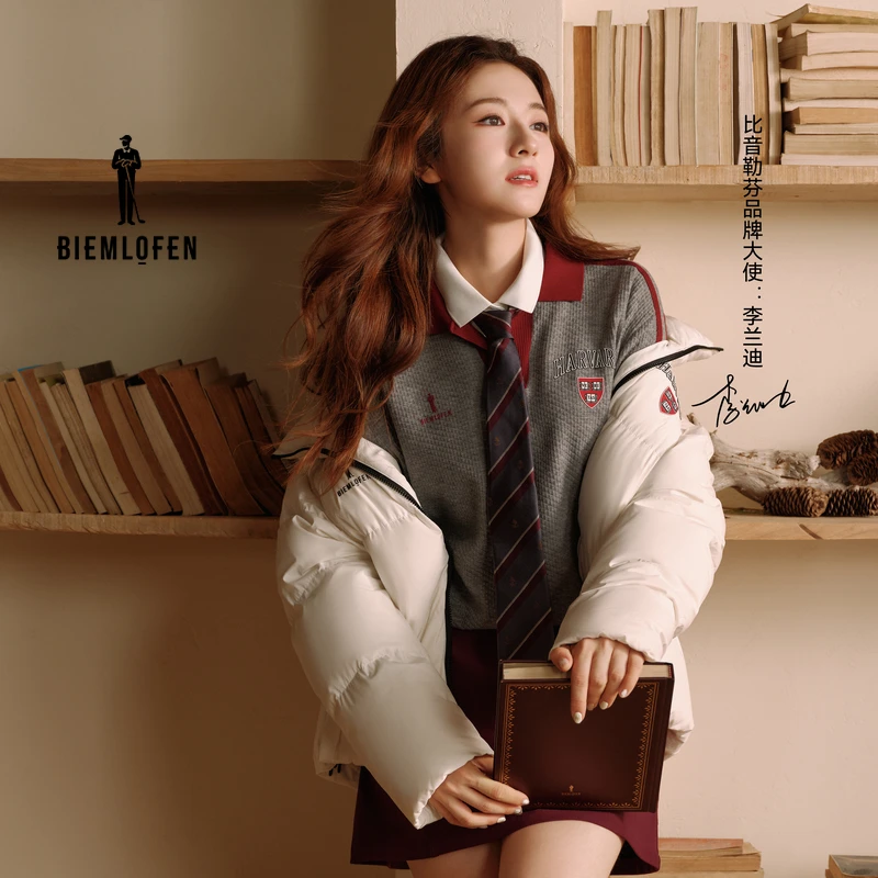 【哈佛联名】比音勒芬高尔夫2025年秋新款琥珀流光风女装休闲羊毛衫