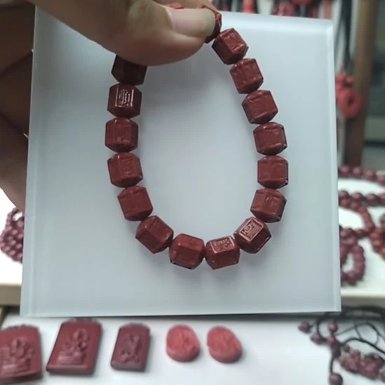 玛瑙/玉髓合金手链朱砂手串