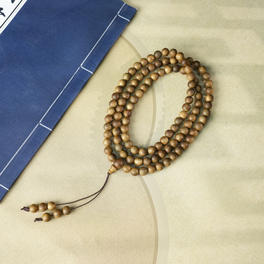 仙作甄选沉香蜜结黄棋楠108颗文玩手串